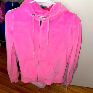 Pink Victoria’s Secret zip up hoodie Size small